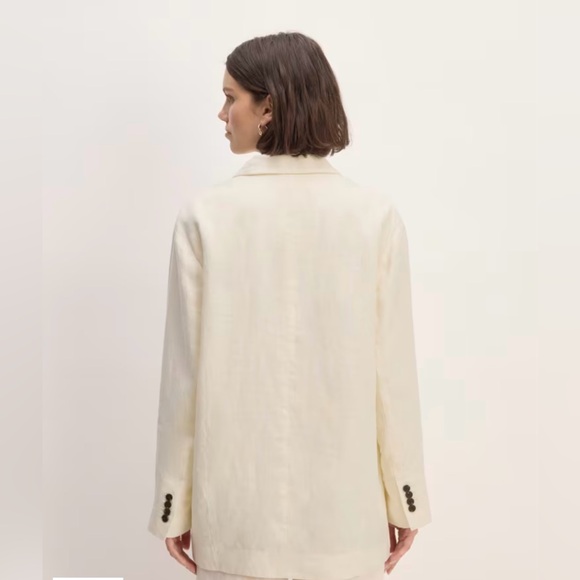 NWT Everlane linen double breasted blazer in cream size 4 - Picture 4 of 8